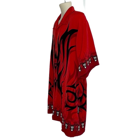 Dragonfly Clothing Company Short Sleeve Button-up Shirt Red and Black Size XL - Picture 5 of 9